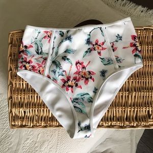 High waisted floral bikini bottoms